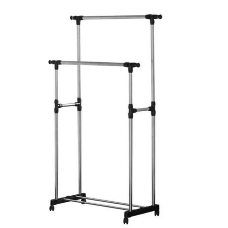Double Pole Telescopic Clothes Rail Rack Buy Online in Zimbabwe thedailysale.shop