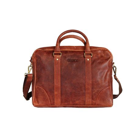Minx - Genuine Buffalo Leather Laptop Bag Coffee Brown 15 Inches Buy Online in Zimbabwe thedailysale.shop