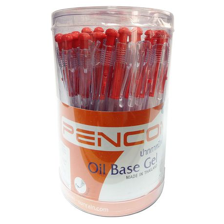 Pencom - OG14 Oil Gel 0.7mm Red Retractable Pen Drum of 50 Buy Online in Zimbabwe thedailysale.shop