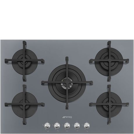 SMEG - 72cm Silver Linea 5 Burner Gas-On-Glass Hob PV175SSA Buy Online in Zimbabwe thedailysale.shop