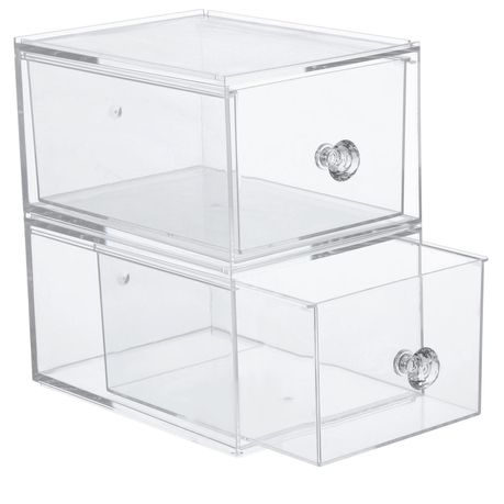 Styleberry Acrylic Stackable Cosmetic Organiser Drawers – 2 Pack