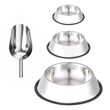 Load image into Gallery viewer, Stainless Steel Pet Bowl &amp; Scoop Set
