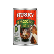 Load image into Gallery viewer, Husky Dog Food Smokey Joe Meaty Strips in Smokey Chicken (6 cans x 775g)
