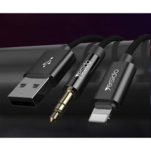 Load image into Gallery viewer, 2.4A iPhone Lightning To 3.5mm Charging &amp; Listening AUX Cable- 1.2m - YAU18
