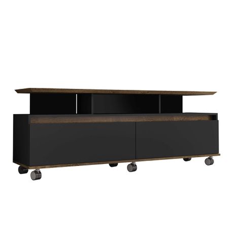 Linx Rack Texas Entertainment TV Stand - Black & Brown