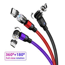Load image into Gallery viewer, Charging Cable 3-in-1 Magnetic - Black - 2m Long
