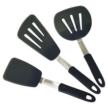 Load image into Gallery viewer, Hestia 3 Piece Silicone Jumbo Spatula Set - Black
