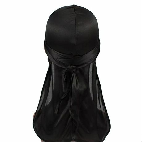 Premium Quality Adjustable Silky Satin Durag With Extra Length Ties - Black Buy Online in Zimbabwe thedailysale.shop