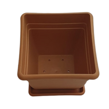 Load image into Gallery viewer, Ucsan - Square Flower Pot &amp; Drainage Tray - 18lt - 31x31x31cm - Rust (M564)
