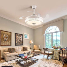 Load image into Gallery viewer, JNC-Retractable Ceiling Fan Light with Blue Tooth Speaker-White
