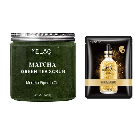 MELAO Organic Matcha Green Tea Face & Body Scrub Bundle Buy Online in Zimbabwe thedailysale.shop