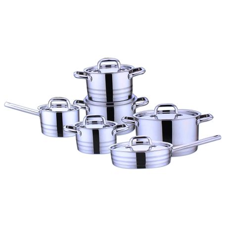 Decadent Chef 12 Piece Heavy Bottom Stainless Steel Cookware Set Buy Online in Zimbabwe thedailysale.shop
