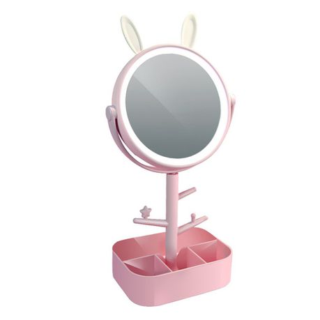 Portable Adjustable 180 Degree Rotation Fashion LED Vanity Mirror - Pink Buy Online in Zimbabwe thedailysale.shop