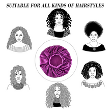 Load image into Gallery viewer, X-Large Satin Bonnet Wide Elastic Band Haircare, Straight or Curly Natural
