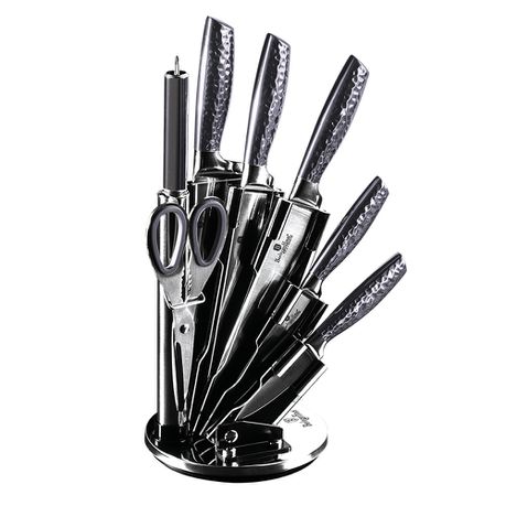 Berlinger Haus 8 Pieces Stainless Steel Knife Set & Stand - Carbon Pro Buy Online in Zimbabwe thedailysale.shop