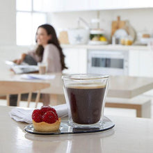 Load image into Gallery viewer, Leonardo Double Saucer for 2 Items DUO Handmade Grey Glass – Set of 6
