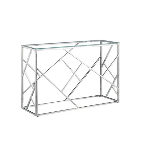 Luxurious 120cm Chrome and Glass Console Server Side Table - BS 05 Buy Online in Zimbabwe thedailysale.shop