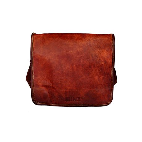 Minx Genuine Leather Messenger Bag - Brown
