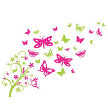 Load image into Gallery viewer, Fantastick - Floral Butterfly Tree Vinyl Wall Stickers
