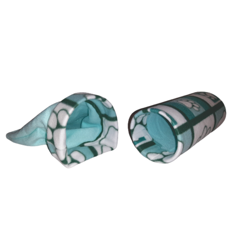 Guinea Pig / Small Animal Fleece Tunnel Set - Turquoise Paw Pattern Buy Online in Zimbabwe thedailysale.shop