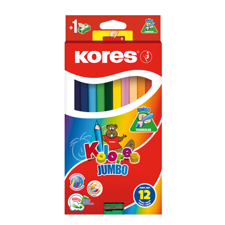 Kores Kolores 12 Triangular Jumbo Coloured Pencils Buy Online in Zimbabwe thedailysale.shop
