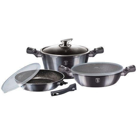 Berlinger Haus 6-Piece Marble Coating Smart Lid Cookware Set - Carbon Pro Buy Online in Zimbabwe thedailysale.shop