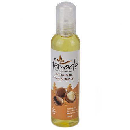 Femade - Hydrating Pure Macadamia Body and Hair Moisturising Oil - 200ml Buy Online in Zimbabwe thedailysale.shop