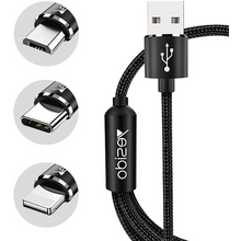 Load image into Gallery viewer, Nylon Braided 3-in-1 Lightning, Micro &amp; Type-C Charger Cable - 1.2m - CA60

