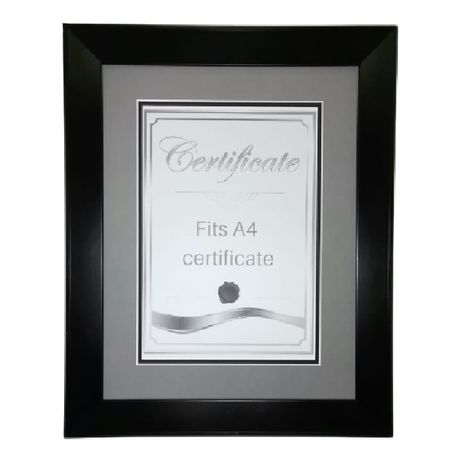 Graduation Certificate Frame - A4 - Black and Grey