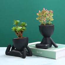 Load image into Gallery viewer, Pot Plant for Succulent Poses 2 Set Black
