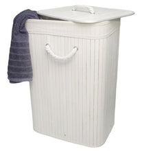 Load image into Gallery viewer, Creative Deco 75Lt Bamboo Laundry Basket - Alabaster White
