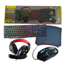 Load image into Gallery viewer, AOAS PC Gaming set - Mouse, Keyboard, Headphones &amp; Mouse Pad
