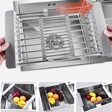 Load image into Gallery viewer, Folding Retractable Rack/Drain Basket for Washing, Kitchen Shelf &amp; Cooking
