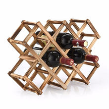 Load image into Gallery viewer, 8 Wine Collapsible Folding Bottle Honeycomb Wooden Storage Rack
