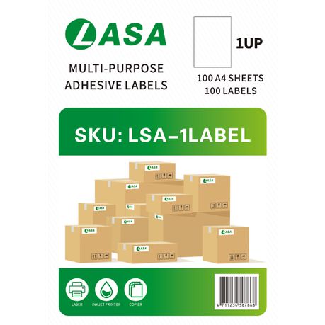 1 UP Label A4 Adhesive 100 Sheets Buy Online in Zimbabwe thedailysale.shop