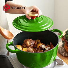 Load image into Gallery viewer, DH - 7 Piece Authentic Dutch Oven Cookware Cast Iron Pot Set - Forest Green
