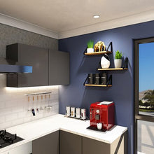 Load image into Gallery viewer, Décor Essential 3-Set Floating Shelves with Metal Brackets
