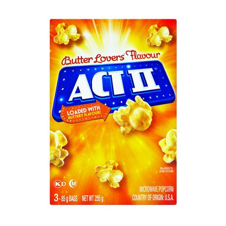 ACT II Butter Lovers Flavoured Microwave Popcorn 255g Buy Online in Zimbabwe thedailysale.shop