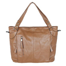 Load image into Gallery viewer, Blackcherry Women's Multi Zip Shoulder Bag - Coffee
