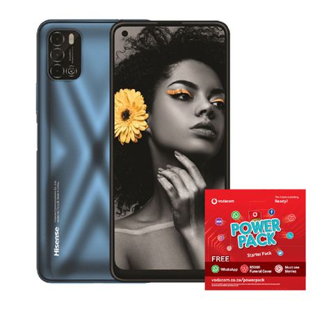 Hisense Infinity E50 64GB Dual Sim - Blue + Vodacom Power Pack Buy Online in Zimbabwe thedailysale.shop