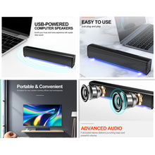Load image into Gallery viewer, 3.5 mm Audio Jack USB Computer Speaker light heavy bass desktop speaker
