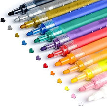 Load image into Gallery viewer, 12 Set Large Acrylic Paint Pens Colour Markers Highlighter Fineliner Art
