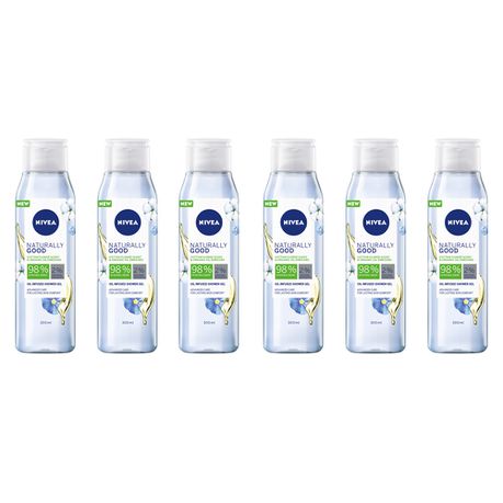 NIVEA Naturally Good Cotton Flower & Bio Essential Oil Shower Gel - 6x300ml Buy Online in Zimbabwe thedailysale.shop