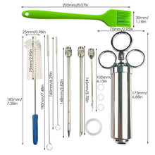 Load image into Gallery viewer, Kitchen Braai BBQ Meat Injector Syringe Kit Stainless Steel Marinade
