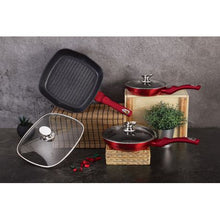 Load image into Gallery viewer, Berlinger Haus 6 Piece Marble Coating Cookware Set - Burgundy Metallic
