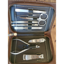 Load image into Gallery viewer, DL Leather Manicure Set with 6 Piece Emery Boards Nail Files-DL048
