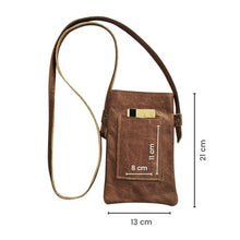 Load image into Gallery viewer, MIRELLE Girl On The Go” Crossbody - Leather Cellphone Bag - Pecan Brown
