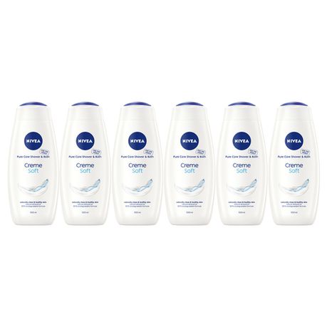 NIVEA Creme Soft Shower Cream / Body Wash - 6 x 500ml