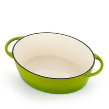 Load image into Gallery viewer, Capri 33cm Enamel Coated Green Cast Iron Oval Casserole (Non-Stick)
