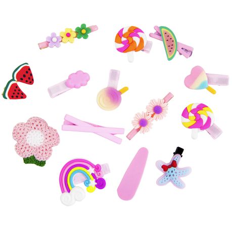 14 Piece Baby Hair Accessories Set Cute Girls Hairpin Clips Bows Box Pink Buy Online in Zimbabwe thedailysale.shop
